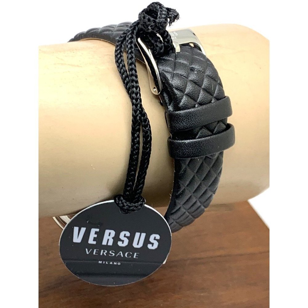 Versus by Versace Women's Watch VSPZU0121 Black Dial Silver Case Leather… - Picture 12 of 14